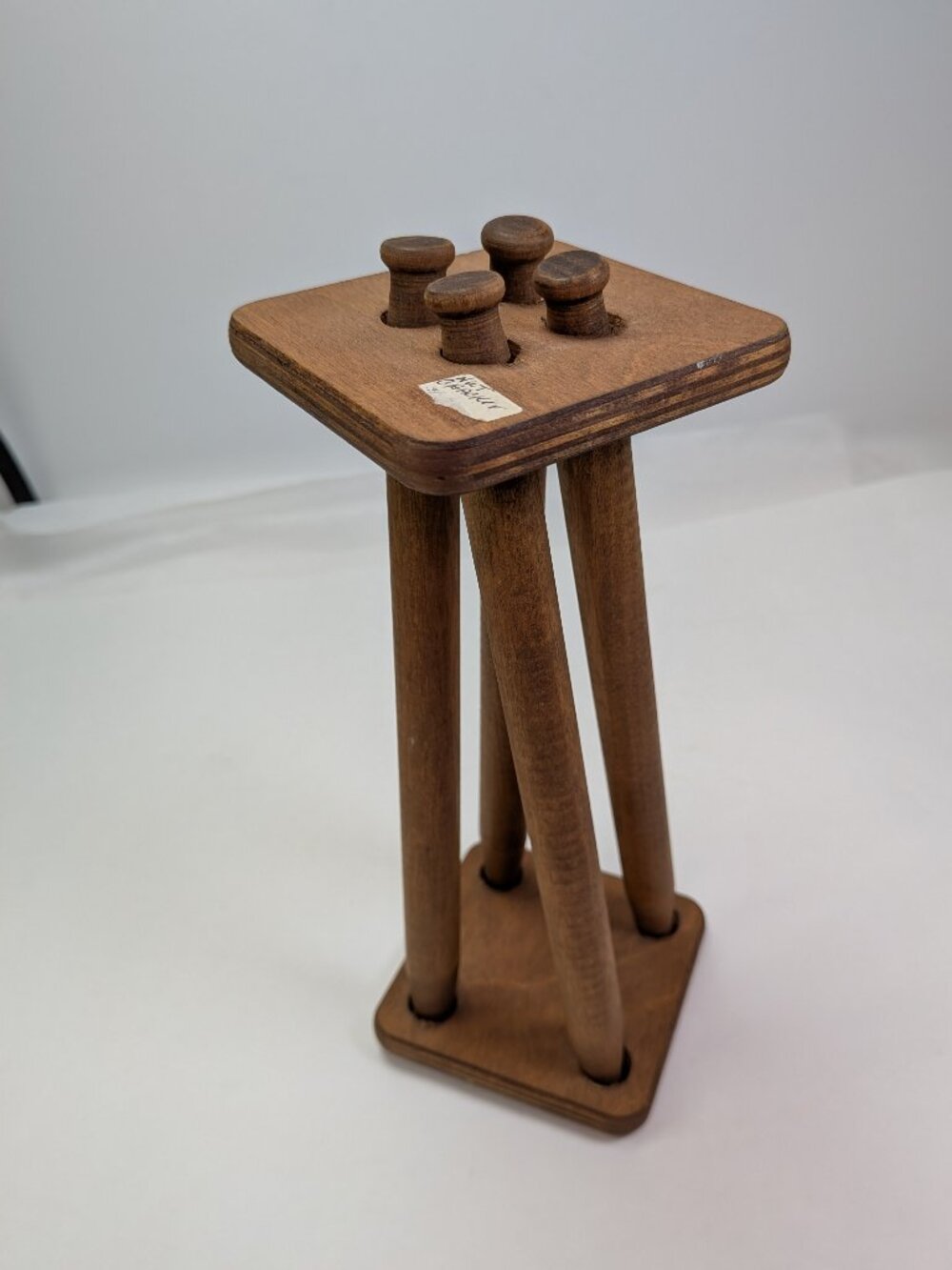 Vintage Mid Century Wooden Nutcracker Display Stand Handcrafted Wood